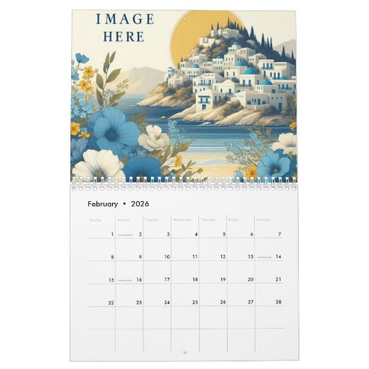 Custom Business Logo 2026 Wall Calendar - Modern c カレンダー (2月 2026)