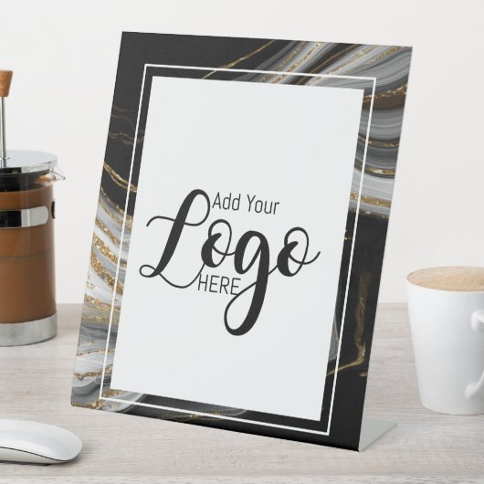 custom business logo advertising marble 台座サイン (インサイチュ)