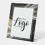 custom business logo advertising marble 台座サイン (正面)