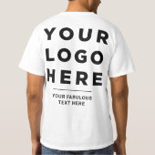 Custom Business Logo and Text front and back Tシャツ (裏面)