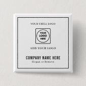Custom Business Logo and Text Rectangle Design 缶バッジ (正面)