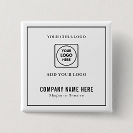 Custom Business Logo and Text Rectangle Design 缶バッジ