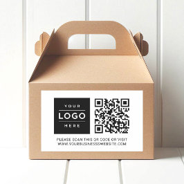 Custom Business Logo and Website QR Code 長方形シール