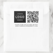 Custom Business Logo and Website QR Code 長方形シール (バッグ)