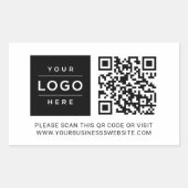Custom Business Logo and Website QR Code 長方形シール (正面)