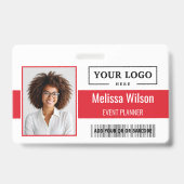 Custom Business Logo Barcode QR Code Employee バッジ (正面)