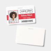 Custom Business Logo Barcode QR Code Employee バッジ (正面＆裏面)