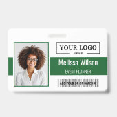 Custom Business Logo Barcode QR Code Employee バッジ (正面)