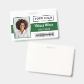 Custom Business Logo Barcode QR Code Employee バッジ (正面＆裏面)