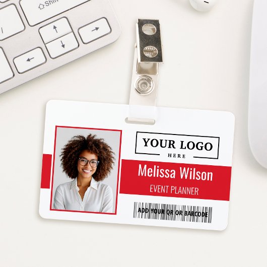 Custom Business Logo Barcode QR Code Employee バッジ