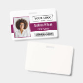 Custom Business Logo Barcode QR Code Employee バッジ (Front & Back)