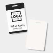 Custom Business Logo Basic Employee バッジ (正面＆裏面)