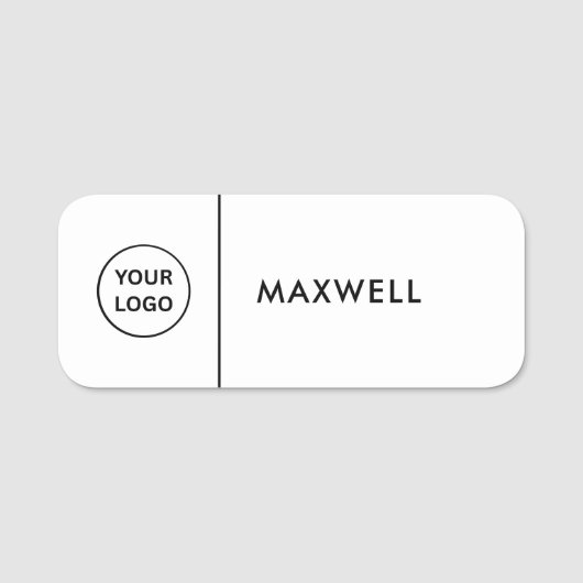 Custom Business Logo | Basic Employee Staff  名札 (正面)