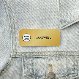 Custom Business Logo | Basic Employee Staff Gold 名札