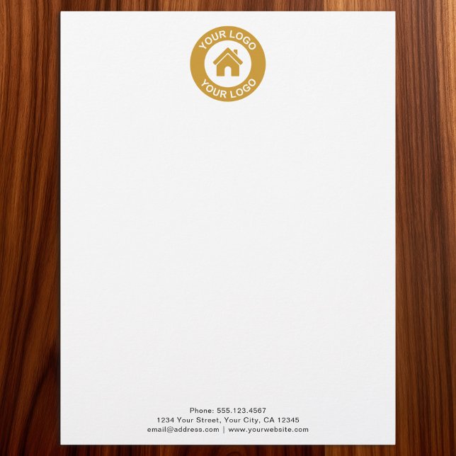 Custom Business Logo Black and White Personalized レターヘッド (クリエイターアップロード済み)