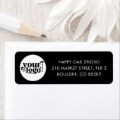 Custom Business Logo Black Company Return Address  ラベル (インサイチュ)