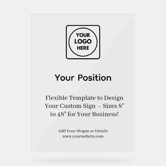 Custom Business Logo Black Promotional Sign アクリルサイン (正面)
