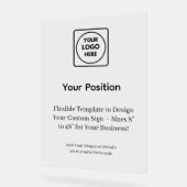 Custom Business Logo Black Promotional Sign アクリルサイン (傾斜)