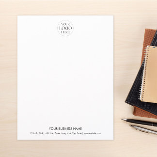 Custom Business Logo Black White Minimalist Simple レターヘッド