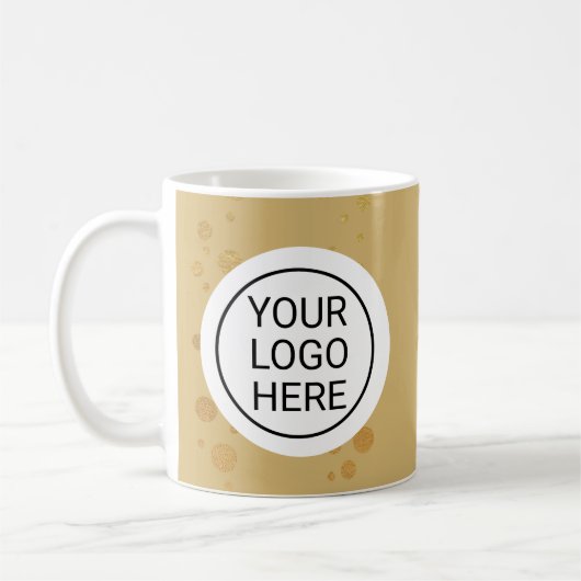 Custom Business Logo Branded Gold コーヒーマグカップ (左)