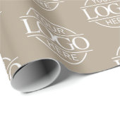 Custom Business Logo Branded Promotional Taupe ラッピングペーパー (ロールコーナー)