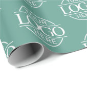 Custom Business Logo Branded Promotional Teal ラッピングペーパー (ロールコーナー)