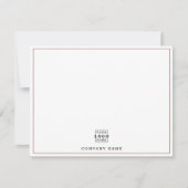 Custom Business Logo Company Branded Maroon Border ノートカード (正面)