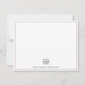 Custom Business Logo Company Branded Maroon Border ノートカード (裏面)