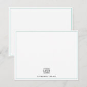  Custom Business Logo Company Branded Teal Border ノートカード (正面/裏面)