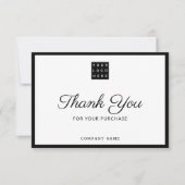 Custom Business Logo Company Name Black サンキューカード (正面)