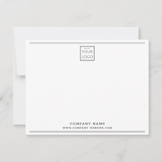 Custom Business Logo Company Name Black Border ノートカード (正面)