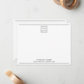 Custom Business Logo Company Name Black Border ノートカード (正面/裏面インサイチュ)