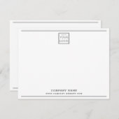 Custom Business Logo Company Name Black Border ノートカード (正面/裏面)