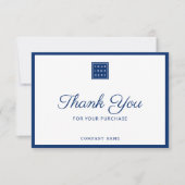 Custom Business Logo Company Name Blue サンキューカード (正面)