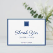 Custom Business Logo Company Name Blue サンキューカード (スタンド正面)