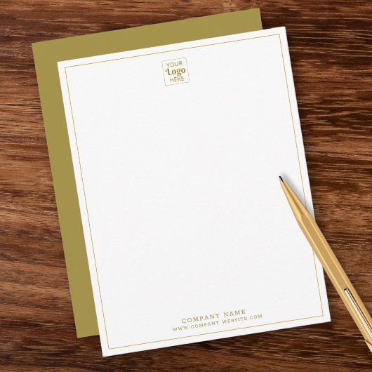 Custom Business Logo Company Name Gold Vertical ノートカード