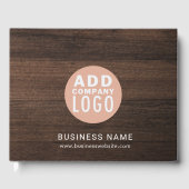 Custom Business Logo Company Visitors Rustic ゲストブック (正面)