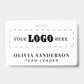 Custom business logo employee name title ID バッジ (正面)