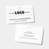 Custom business logo employee name title ID バッジ (正面＆裏面)