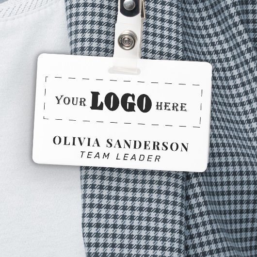 Custom business logo employee name title ID バッジ