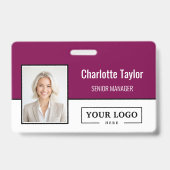 Custom Business Logo Employee Photo バッジ (正面)