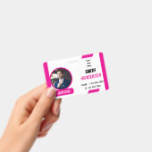 Custom Business Logo Employee Photo Blue ID Badge バッジ (手持ち)