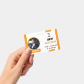 Custom Business Logo Employee Photo Blue ID Badge バッジ (手持ち)