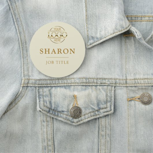 Custom Business Logo Employee Staff Beige Magnetic 名札 (インサイチュ)