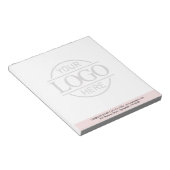 Custom Business Logo Faded Backdrop Modern Simple ノートパッド (アングル)