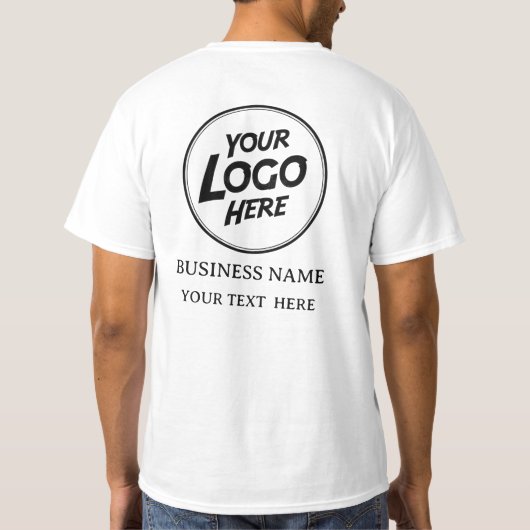 Custom Business Logo Front Back Tシャツ (裏面)
