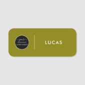 Custom Business Logo Gold Basic Employee Staff  名札 (正面)