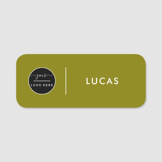 Custom Business Logo Gold Basic Employee Staff  名札 (正面)