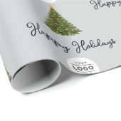 Custom Business Logo Happy Holidays ラッピングペーパー (ロールコーナー)
