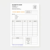 Custom Business Logo & Invoice Order Form Pad ポストイット (正面)